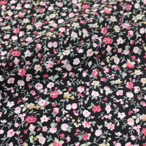 Хлопок Полевой вьюнок на черном ш.148см арт.3889