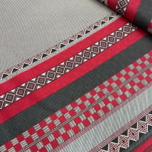 Полулён принт "Тесьма" серый ш.150см арт.4009