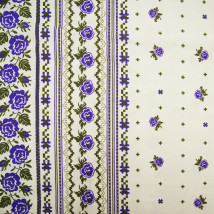 Рогожка Розы фиолетовый ш.150 см арт.3506