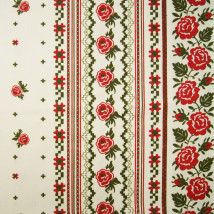 Рогожка Розы красный ш.150 см арт.3505