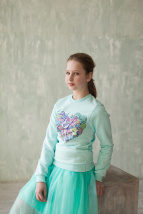 Свитшот с цветочн. принтом