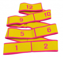 Эспандер-лента с 12 захватами лайм/роз