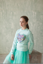 Свитшот с цветочн. принтом