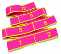 Эспандер-лента с 12 захватами роз/лайм