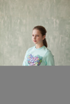 Свитшот с цветочн. принтом