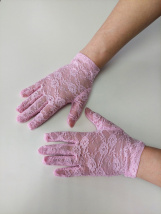 Перчатки Кружево 21 см розовый
