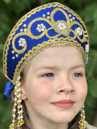 Кокошник Девичий синий