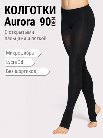 Колготки Aurora 90d чер./откр. п-ка и н-ок NEW