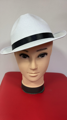Шляпа гангстера фетровая белая