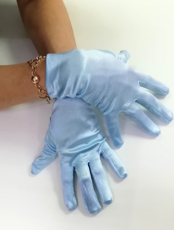 Перчатки эластичные 25 см голубой