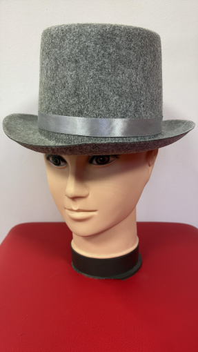Цилиндр фетр серый
