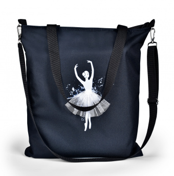 Шоппер на молнии чер."Балерина" 41*43