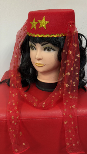 Шапка мини Наложница с вуалью