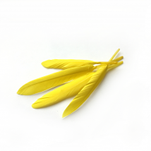 Перо декоративное курица 12 15 см крашеное цвет  желтый
