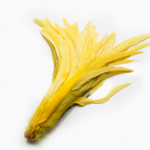 Перо декоративное петуха 30см Цвет желтый