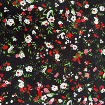 Софт принт мелк.цветы на черном ш.150 см арт.4021