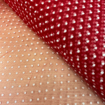 Фатин красный/белый горох ш.150 см арт.25