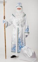 Костюм Деда Мороза сатин аппликация белый Костюм Деда Мороза сатин аппликация белый